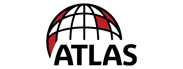 A stylized black and white soccer ball with red accents on two panels and parts of two others, creating an asymmetrical pattern. The design is minimalistic and modern.