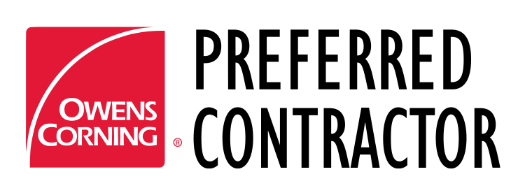 Logo of Owens Corning, featuring a red square with a curved white line and the company name in white on the left. "Owens Corning" is written in bold black letters to the right.